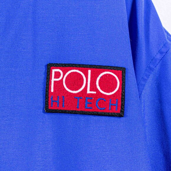 Polo Ralph Lauren Hi Tech Fleece Lined Bomber Jacket Puffer XL VTG 90s *damage* - Picture 3 of 15